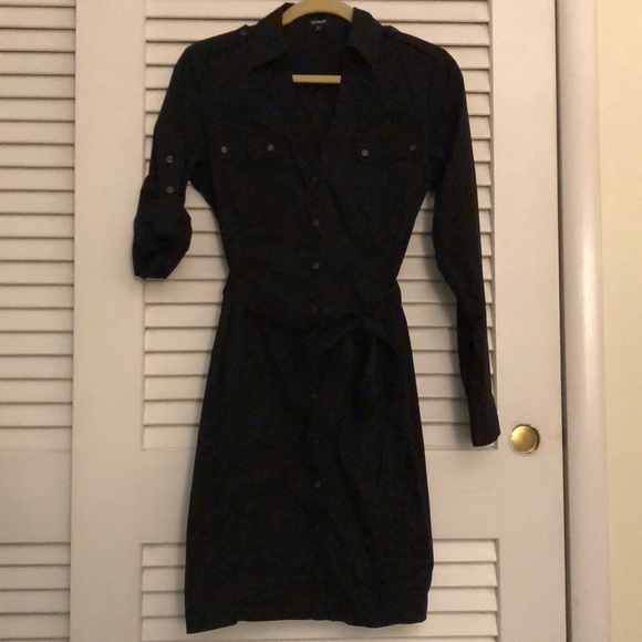 Express brand Black button up dress - Picture 3 of 8
